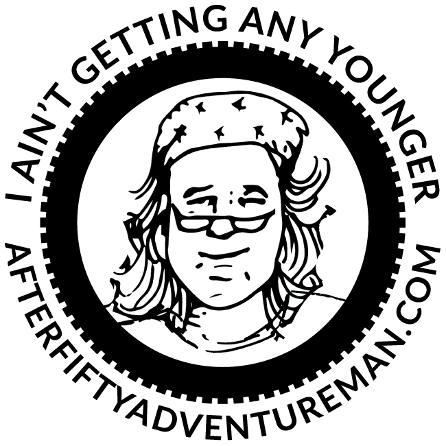 The After Fifty Adventure Man Button